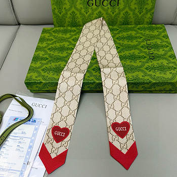 Okify Gucci Red Heart Twill Silk 5x86cm 
