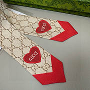 Okify Gucci Red Heart Twill Silk 5x86cm  - 3