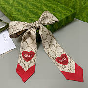 Okify Gucci Red Heart Twill Silk 5x86cm  - 5