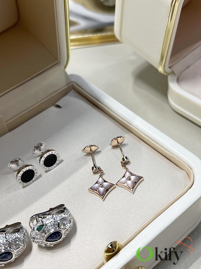 Okify Louis Vuitton Pink Gold Earrings - 1