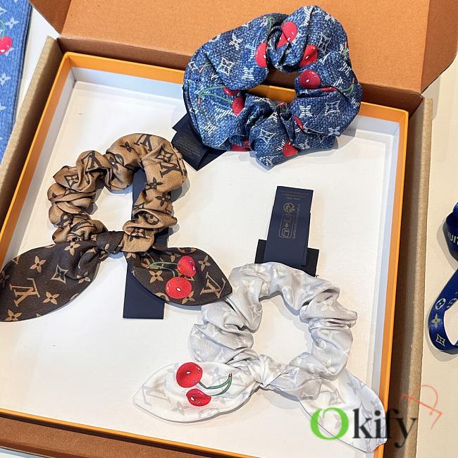 Okify Louis Vuitton x TM Set Of Cherry Scrunchies - 1