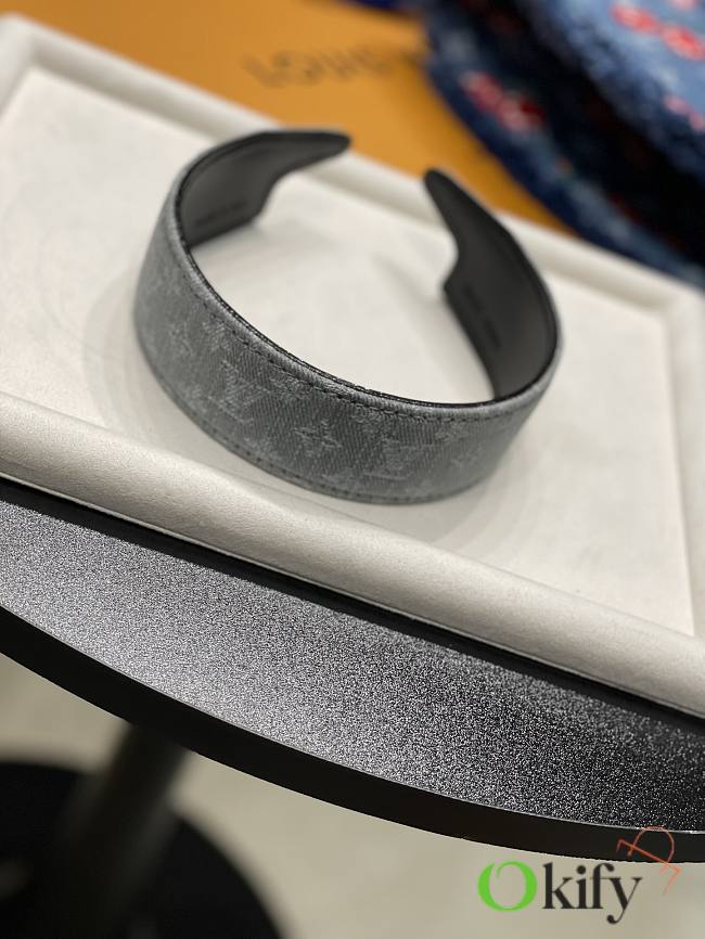 Okify Louis Vuitton Denim Gray Headband  - 1