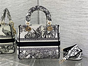 Okify Dior Lady D-lite Bag In Black And White Flower 24x20x11cm - 2