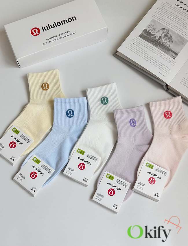 Okify Lululemon Set 5 Pairs Of Macaroon Socks  - 1