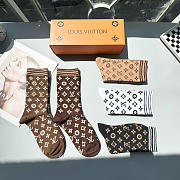 Okify Louis Vuitton Set 5 Pairs Of Socks 24256 - 3