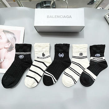 Okify Balenciaga Set 5 Pairs Of Socks 24257
