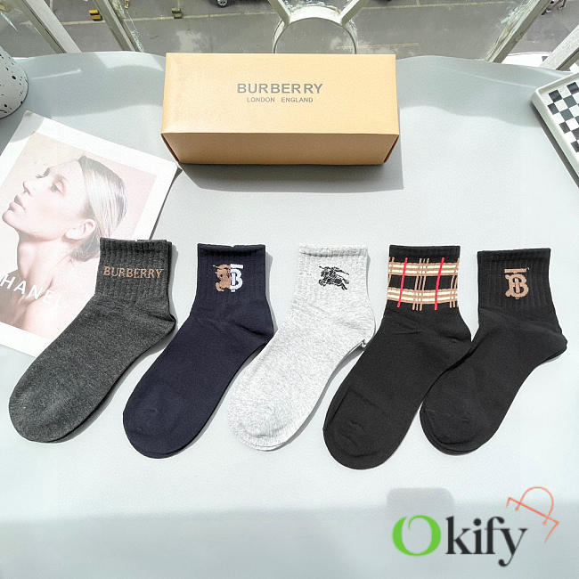 Okify Burberry Set 5 Pairs Of Socks 24258 - 1