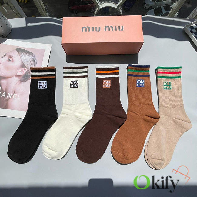 Okify MiuMiu Set 5 Pairs Of Socks 24259 - 1