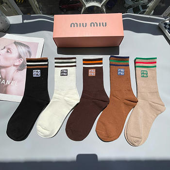 Okify MiuMiu Set 5 Pairs Of Socks 24259