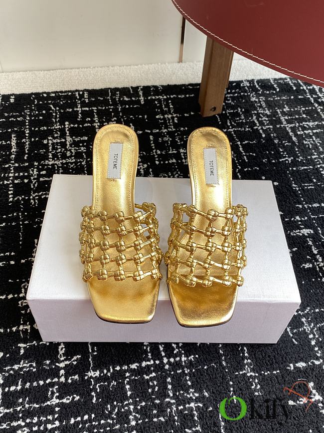 Okify Toteme Gold/Black/White Sandals 8cm/Flat - 1