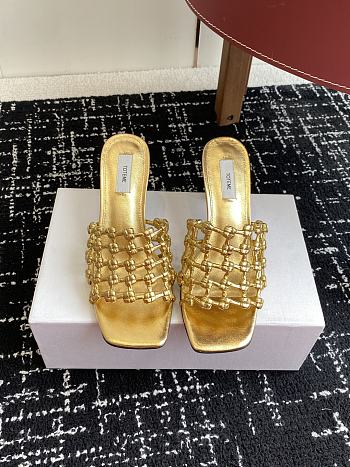 Okify Toteme Gold/Black/White Sandals 8cm/Flat