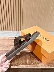 Okify Louis Vuitton Dark Brown Suede Slides 24270 - 5