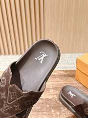 Okify Louis Vuitton Dark Brown Suede Slides 24270 - 2