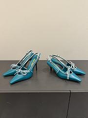 Okify MiuMiu Blue Bow Cat High/Low Heels  - 1