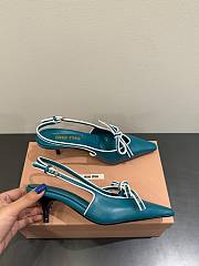 Okify MiuMiu Blue Bow Cat High/Low Heels  - 3