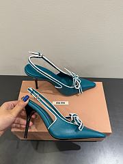 Okify MiuMiu Blue Bow Cat High/Low Heels  - 4