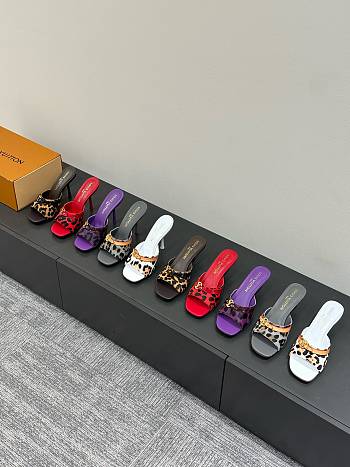 Okify Louis Vuitton Leopard Low/High Heel Sandals
