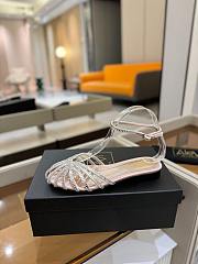 Okify Alevi Mlano Diamond Flat Sandals In Beige - 6