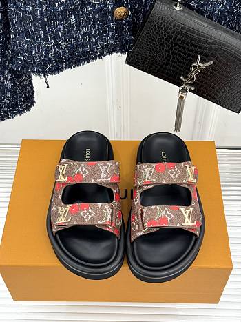 Okify Louis Vuitton Brown Cherry Sandals 