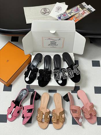 Okify Hermes Oran Diamond Sandals 5cm 