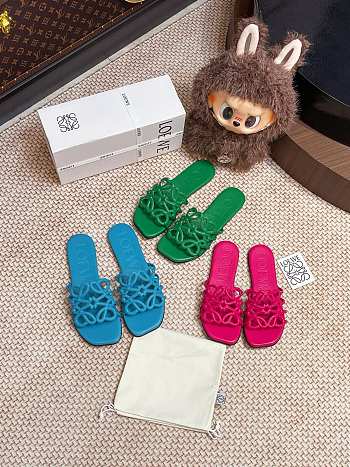 Okify Loewe Green/Blue/Pink Slides