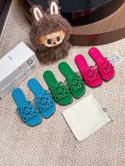 Okify Loewe Green/Blue/Pink Slides - 5
