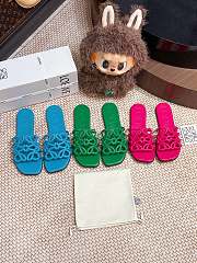Okify Loewe Green/Blue/Pink Slides - 4