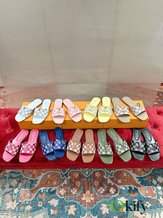 Okify Louis Vuitton Damier Slides  - 1