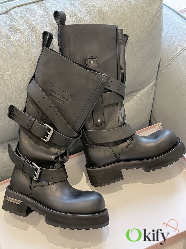 Okify Balenciaga Black High Boots  - 1