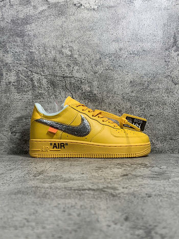 Okify Nike x Off White Air Force 1 Low In Yellow Sneakers
