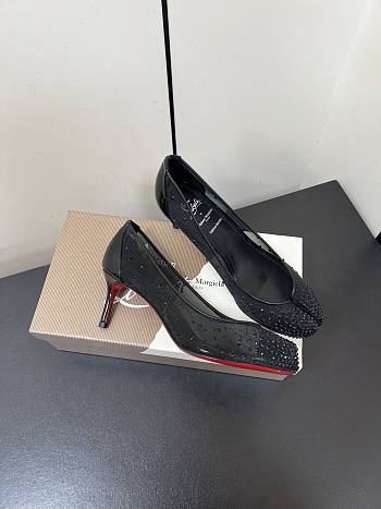 Okify Christian Louboutin x Maison Margiela Black Mesh High Heels 6.5cm