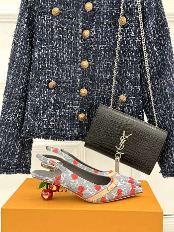 Okify Louis Vuitton Monogram Cherry Slingback In Denim Gray 