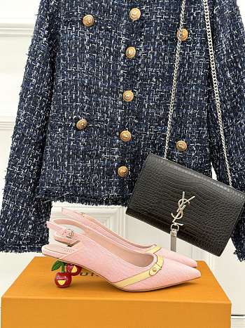 Okify Louis Vuitton Cherry Slingback In Denim Pink 