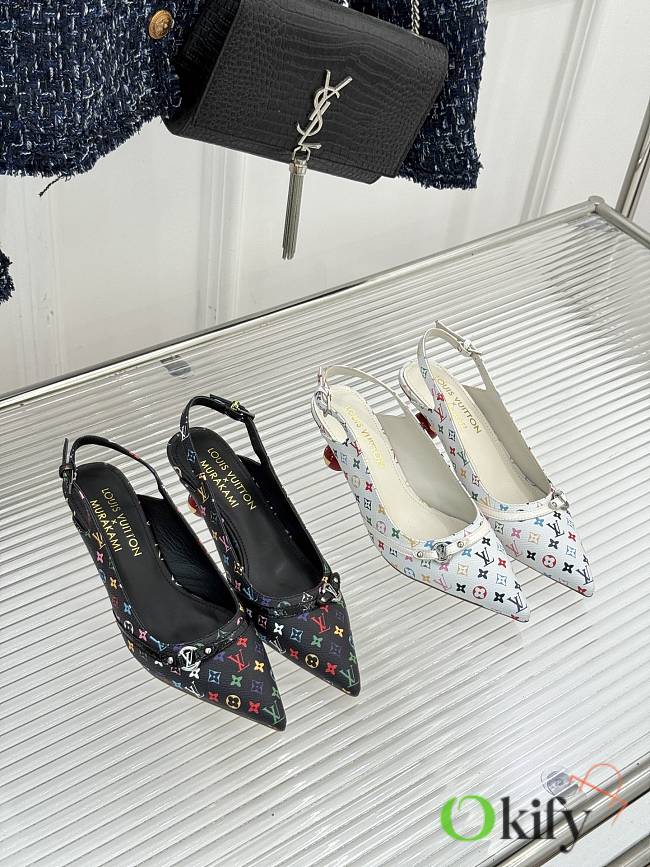 Okify Louis Vuitton x TM Cherry Slingback In Black/White - 1