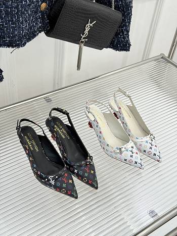 Okify Louis Vuitton x TM Cherry Slingback In Black/White