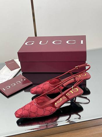 Okify Gucci Red Slingback 3.5cm 