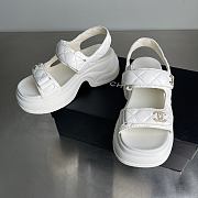 Okify CC White Thick Sole Sandals  - 2