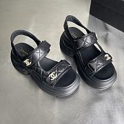 Okify CC Black Thick Sole Sandals  - 4
