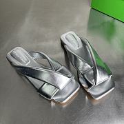 Okify Bottega Veneta Silver Slides  - 5