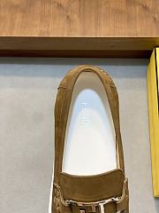 Okify Fendi Brown Suede Loafers  - 6