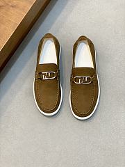 Okify Fendi Brown Suede Loafers  - 3