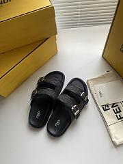 Okify Fendi Black/Brown Sandals  - 5