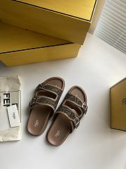 Okify Fendi Black/Brown Sandals  - 4
