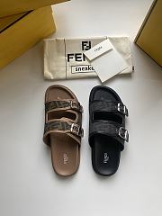 Okify Fendi Black/Brown Sandals  - 2