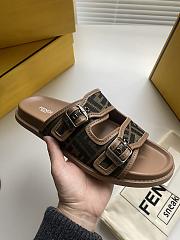 Okify Fendi Black/Brown Sandals  - 3