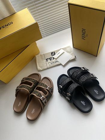 Okify Fendi Black/Brown Sandals 