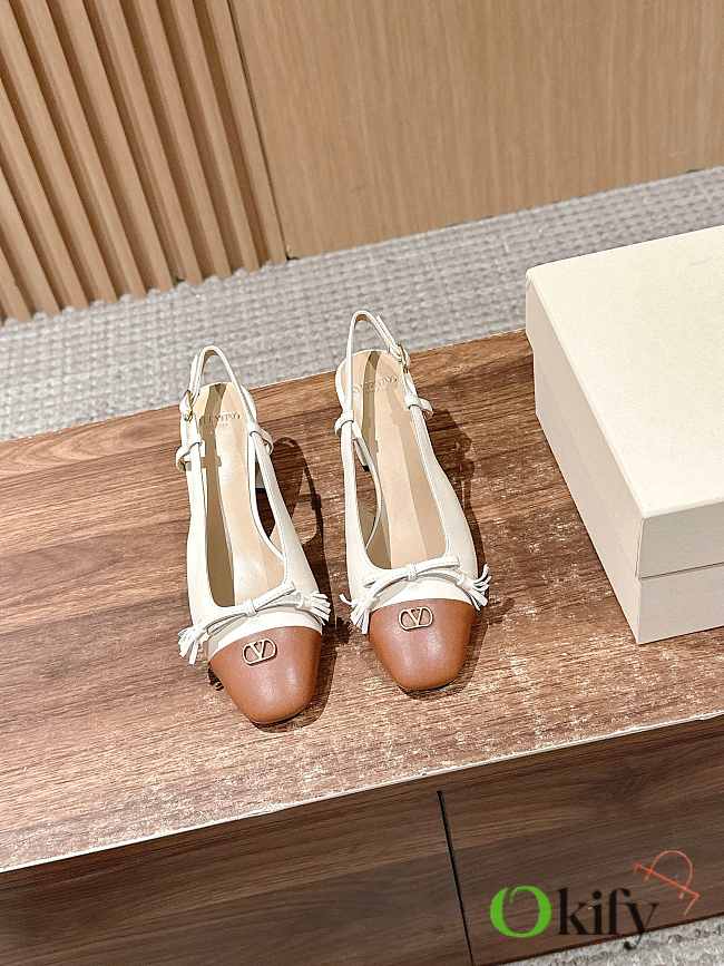 Okify Valentino Beige And Brown Ballet Shoes  - 1