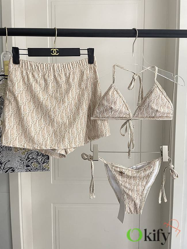 Okify Dior 3 Piece Bikini In Beige - 1