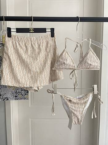 Okify Dior 3 Piece Bikini In Beige