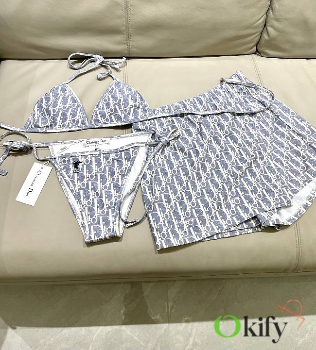 Okify Dior 3 Piece Bikini In Blue - 1